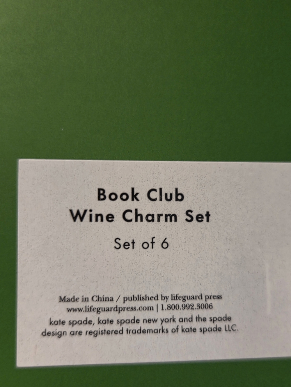 Kate Spade Book Club Wine Charm Set - Picture 5 of 5